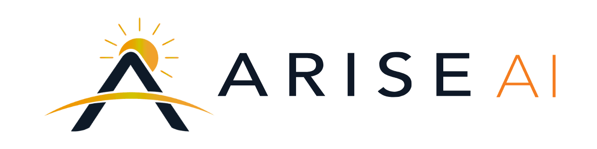 Arise AI logo with rising sun and bridge mark